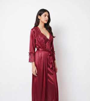 Gown Set - Orvella - Maroon