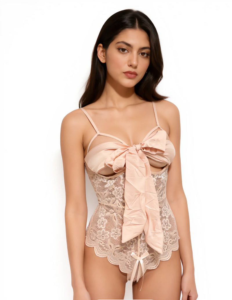 Ezra Open Bust Transparent Lingerie
